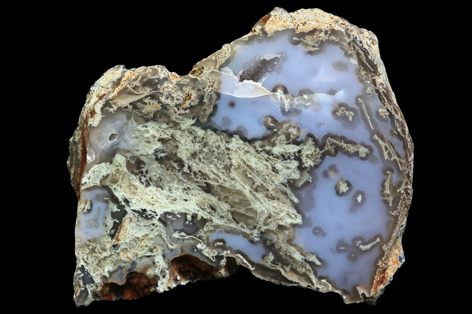 Moss multiple centred milky white Agate.  Quite sought after (This is a matching pair with #284)