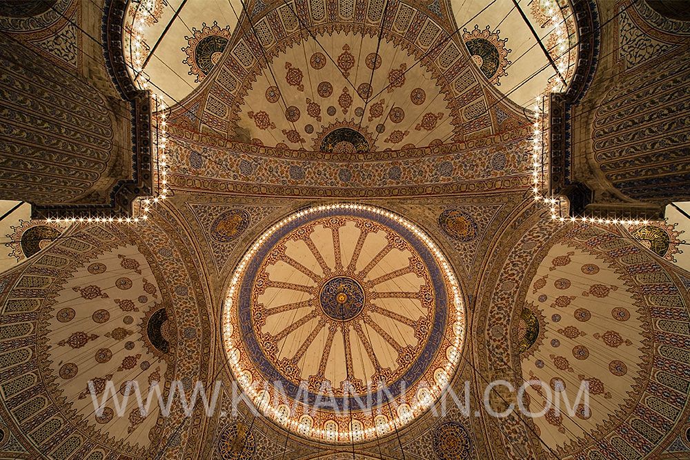 Detailed ceiling of the Blue Mosque in Istanbul