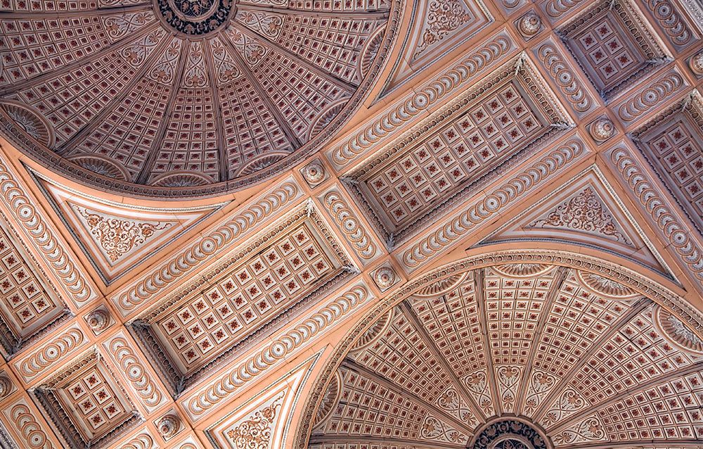 Copper pressed ceiling at the Basilica in Christchurch