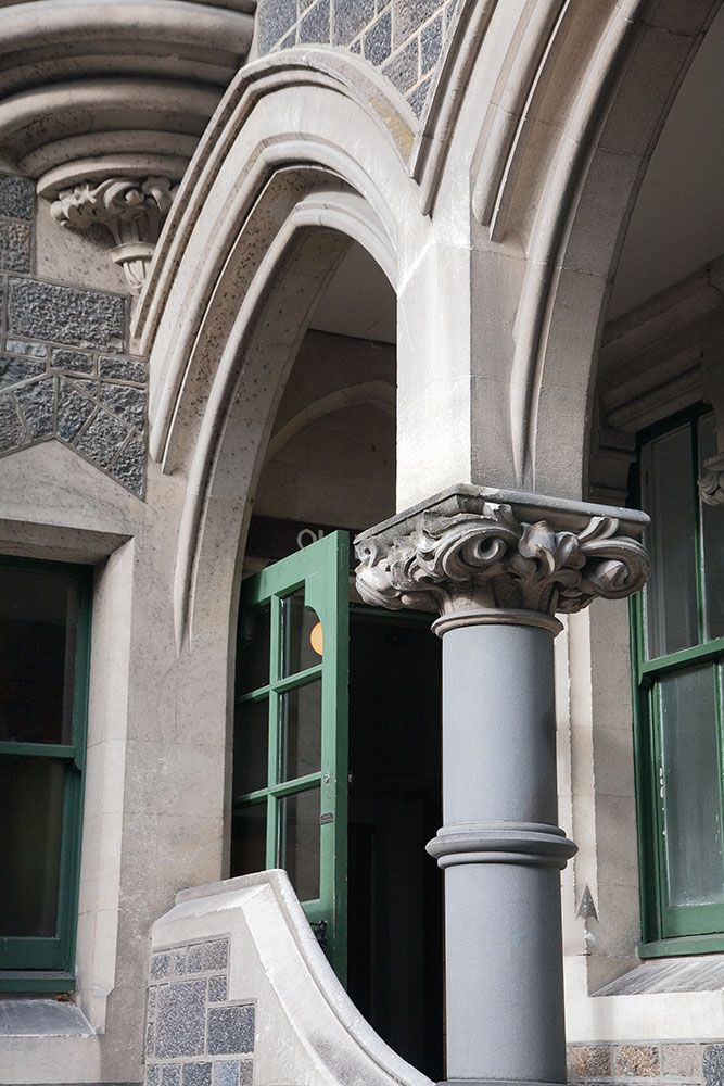 Arts Centre arches leading to a doorway in Christchurch