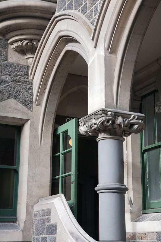 Arts Centre arches leading to a doorway in Christchurch