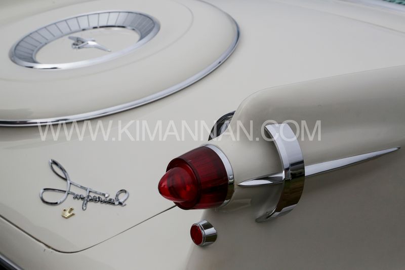 1958 Chrysler Imperial rear view with boot, backlight, and spare tire