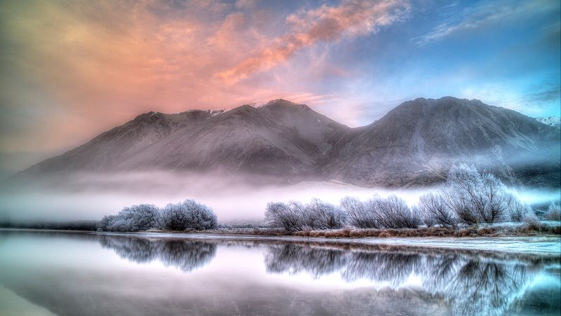 Lake Pearson Mirror Reflection in Winter