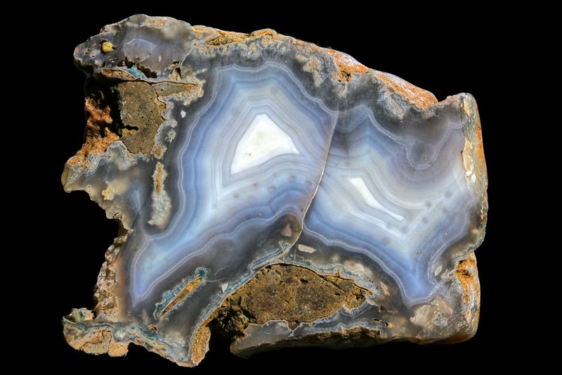 White Fortification Agate with bold lines