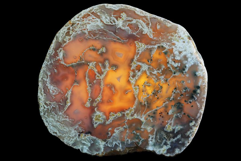 Moss Agate with Dendrite. This slab and has translucency