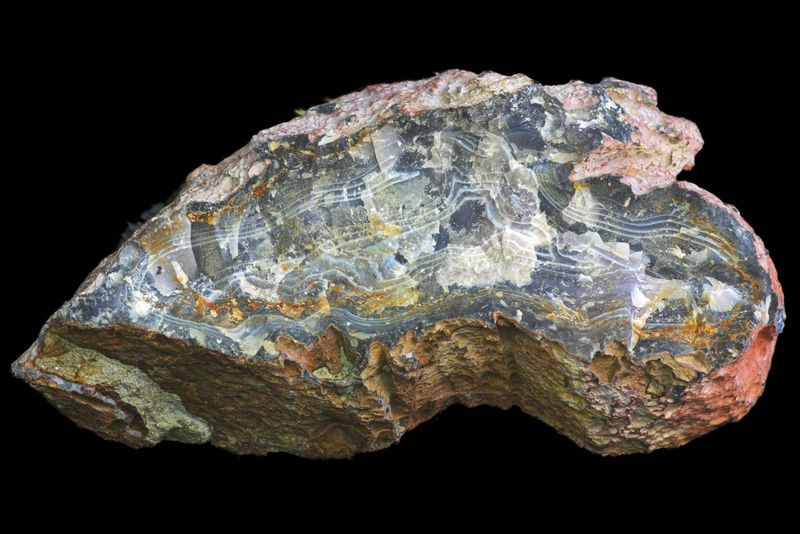 Heavy Fortification Agate. Mineral 'sprite' inclusions (1.789 kg)