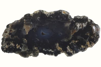 For Alex Brown - Black Agate, Botryoidal on the outside and white plumy edges​, RARE