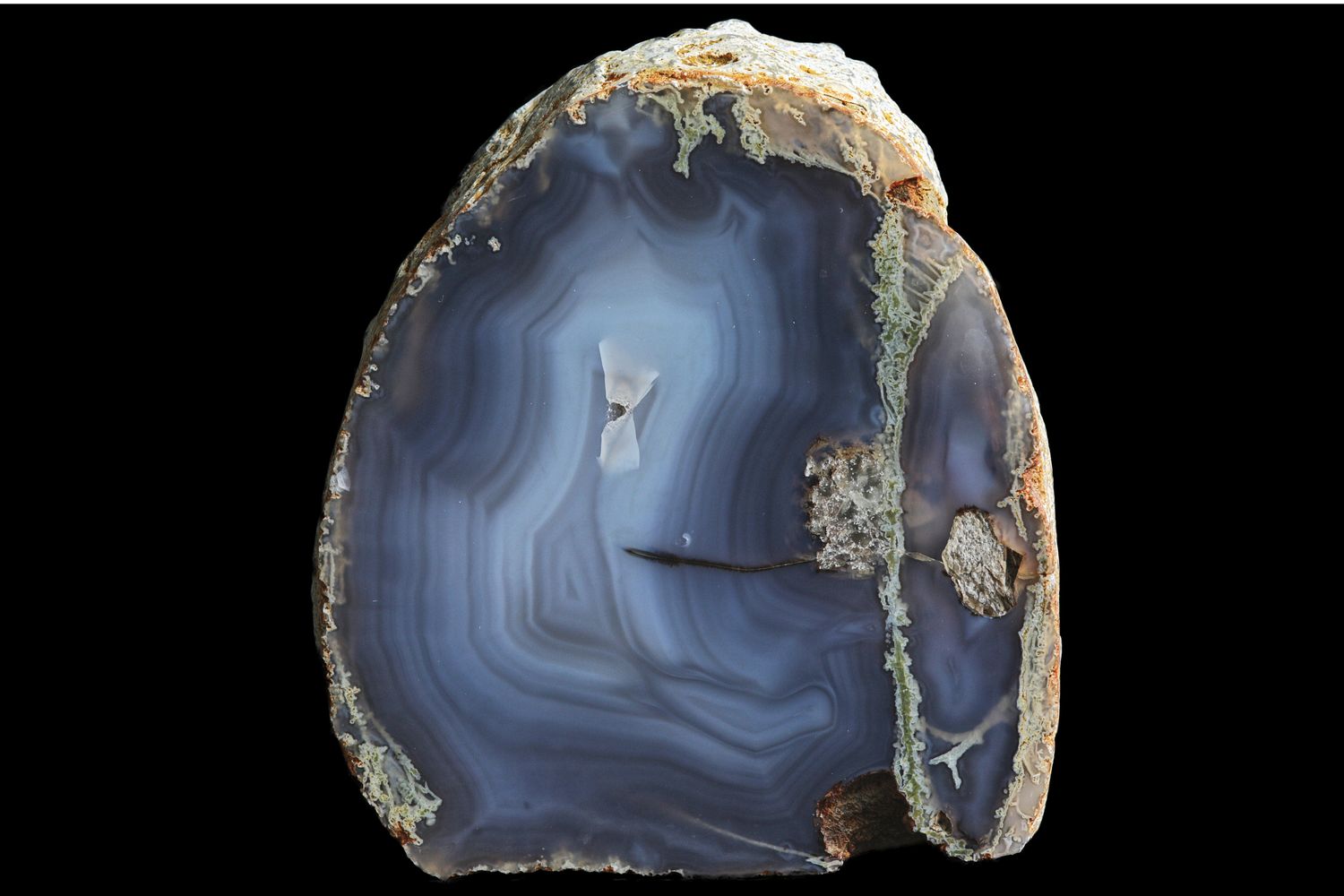 Fortification Agate, Mossy Plume down one side (1.27kg)