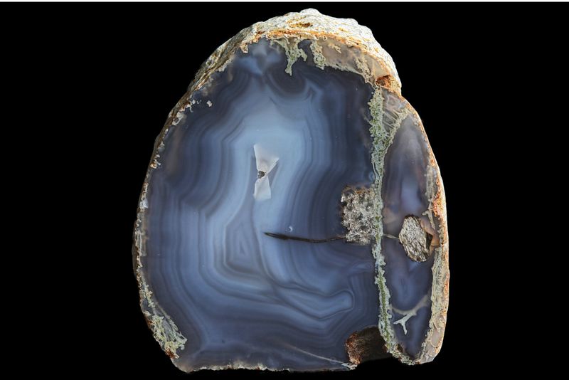 Fortification Agate, Mossy Plume down one side (1.27kg)