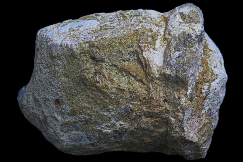 Blue Grey Agate, small Crystal Geode, black Dendrites around the Geode &amp; Brecciated (angular fragments) at the base