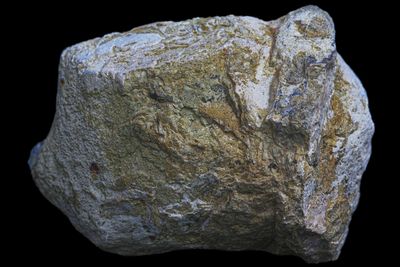 Blue Grey Agate, small Crystal Geode, black Dendrites around the Geode & Brecciated (angular fragments) at the base