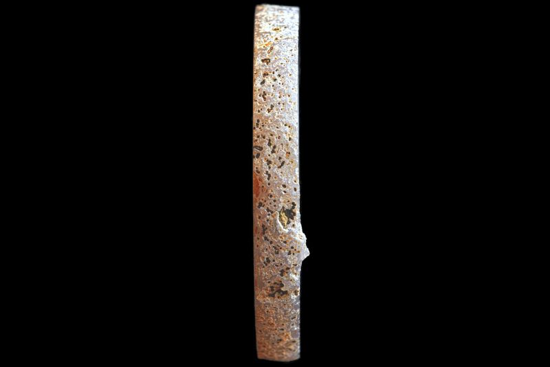 Agate with Fortification around the edge and a milky white centre