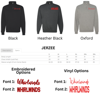 1/4 Zip Sweatshirt- Whirlwinds