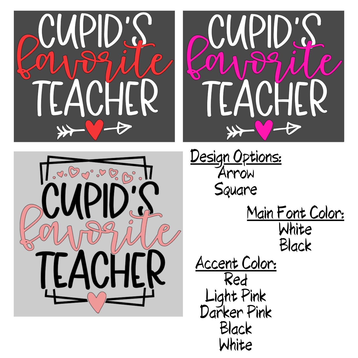 Cupid&#39;s Favorite Design *Glitter Option&quot;