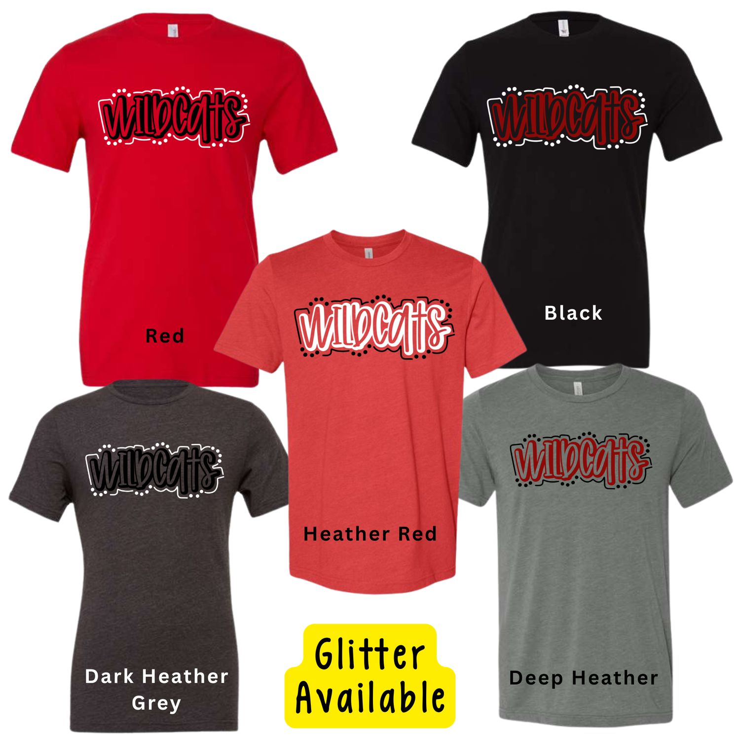 Wildcats Dot Outline - * Glitter Available