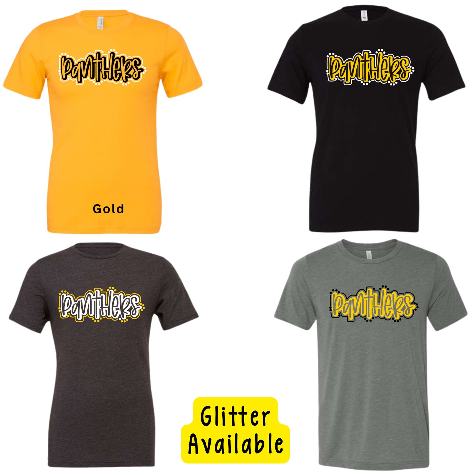 Panthers Dot Outline - Glitter Available