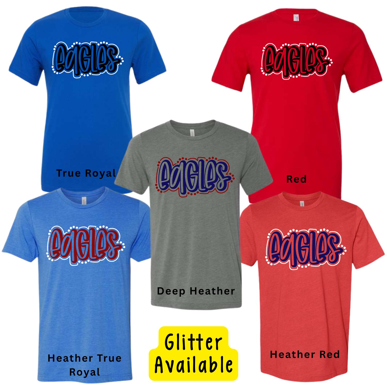 Eagles Dots Outline - Glitter Available