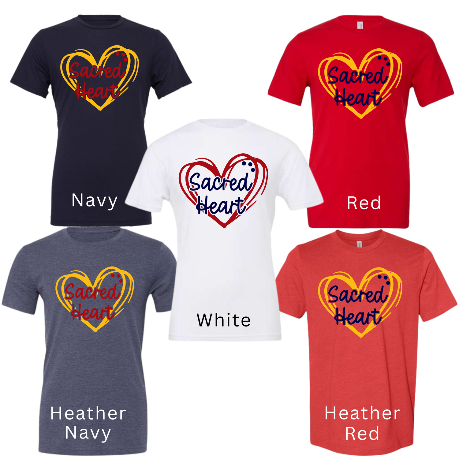 Sacred Heart Heart- Glitter Available