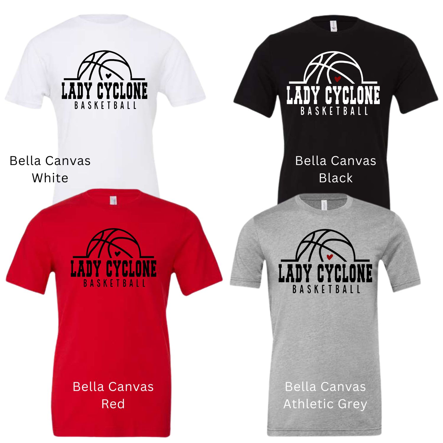 Lady Cyclone Basketball Mini Heart