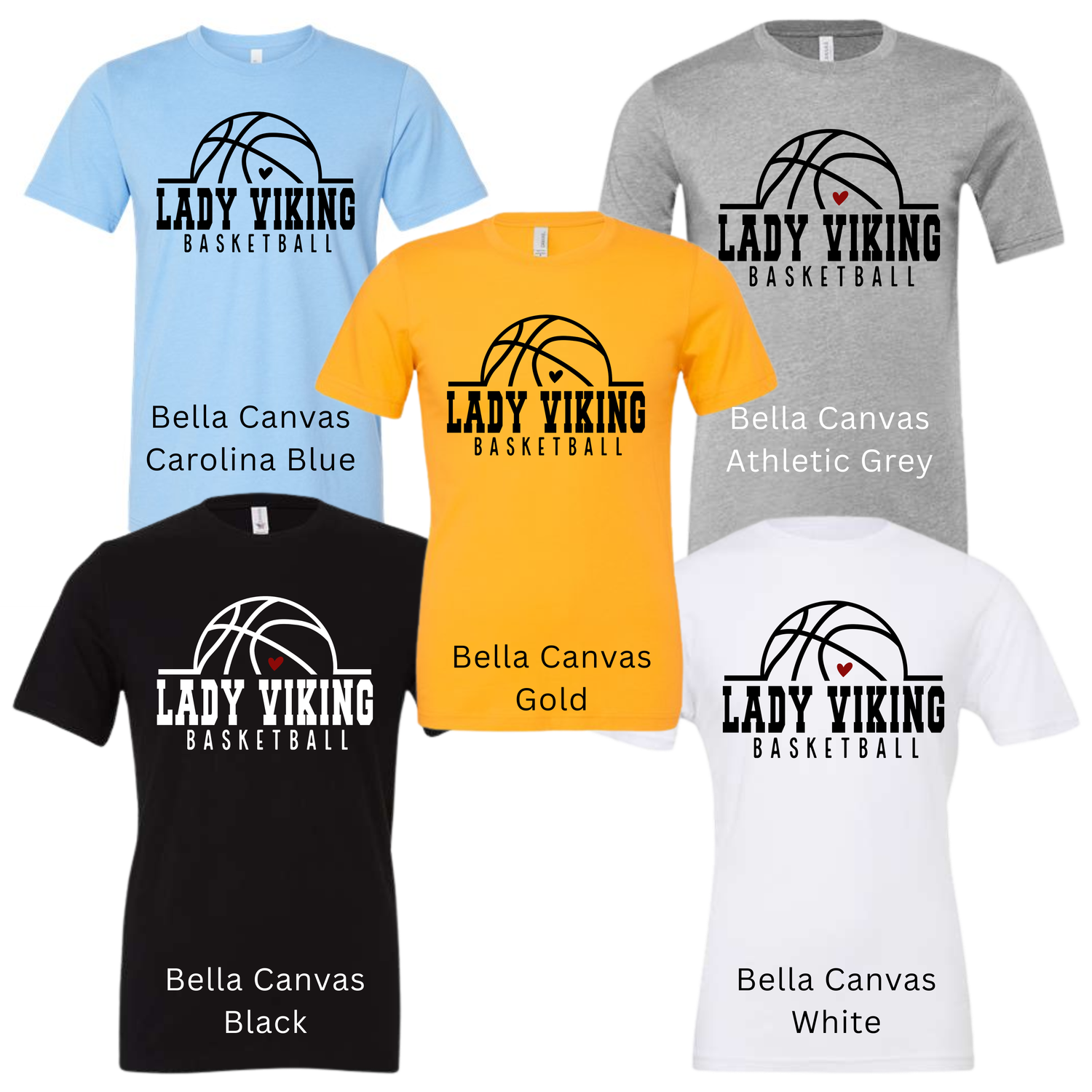 Lady Viking Basketball Mini Heart