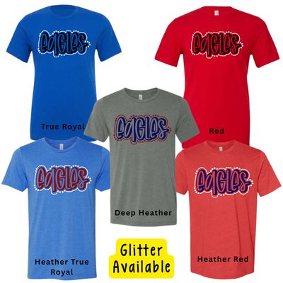 Eagles Dots Outline - Glitter Available