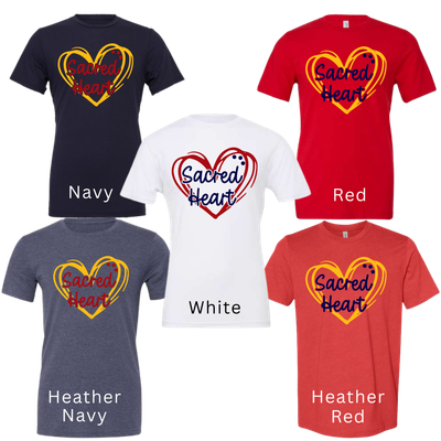 Sacred Heart Heart- Glitter Available