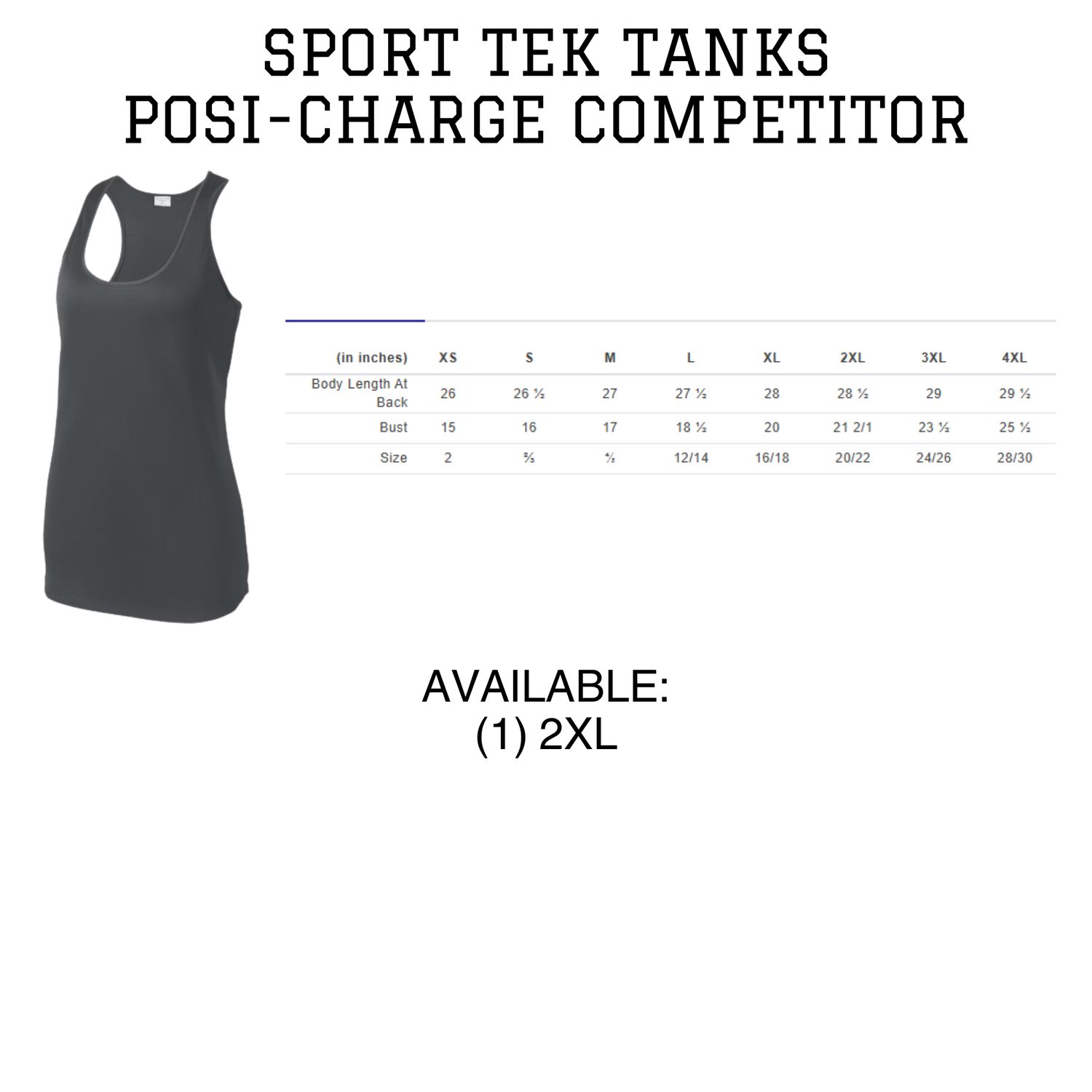 Ladies Racer Tank- 2XL Dark Grey