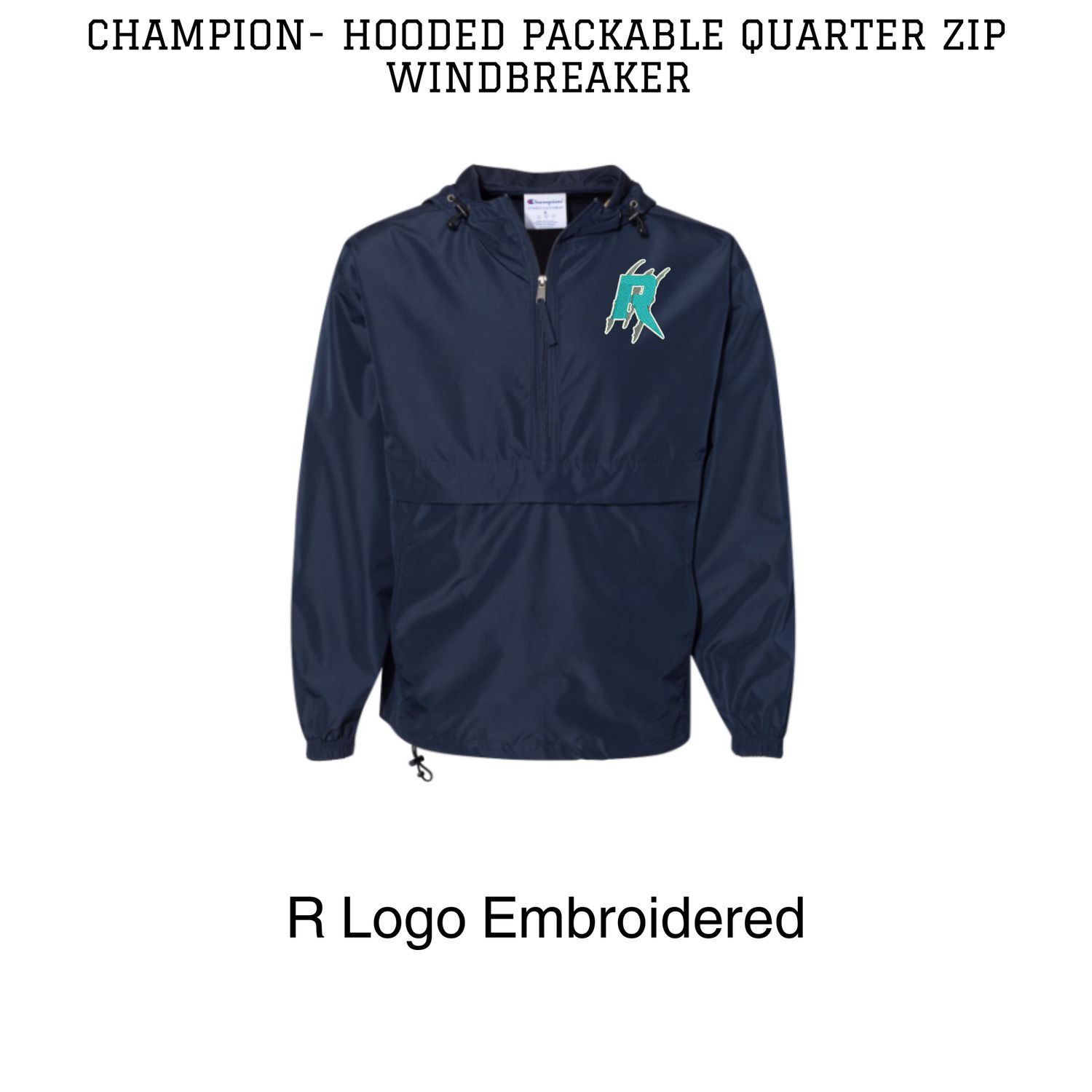 Medium Navy Windbreaker Jacket- Embroidered