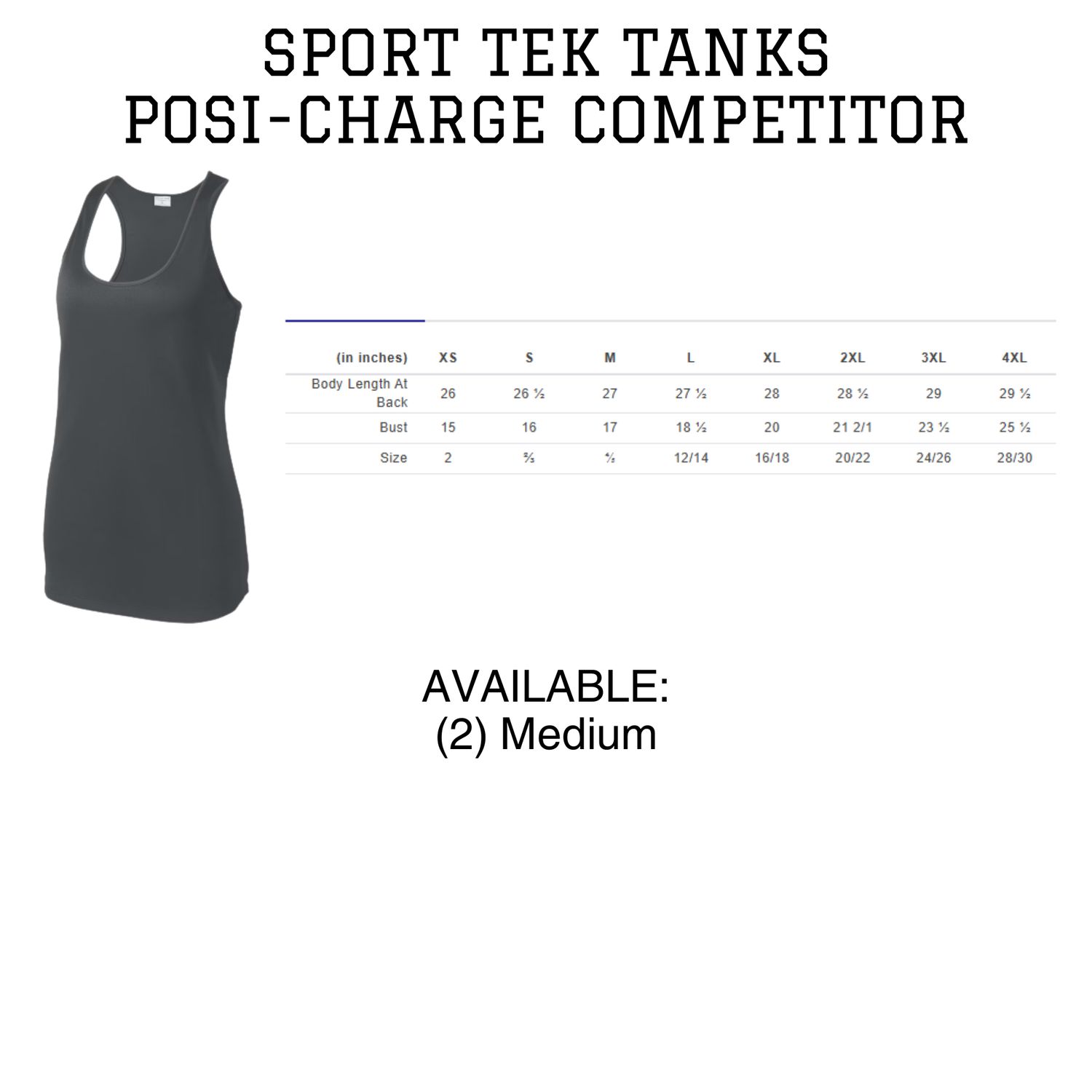 Ladies Racer Tank- Medium Dark Grey