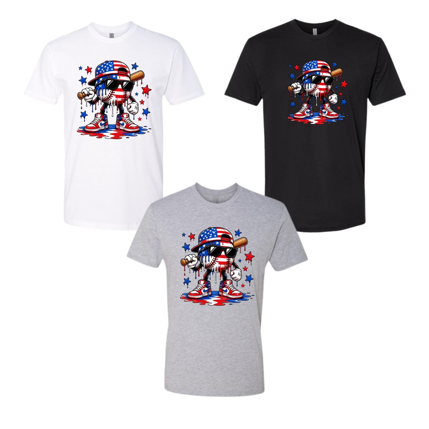 Red, White, Blue Baseball Drip
