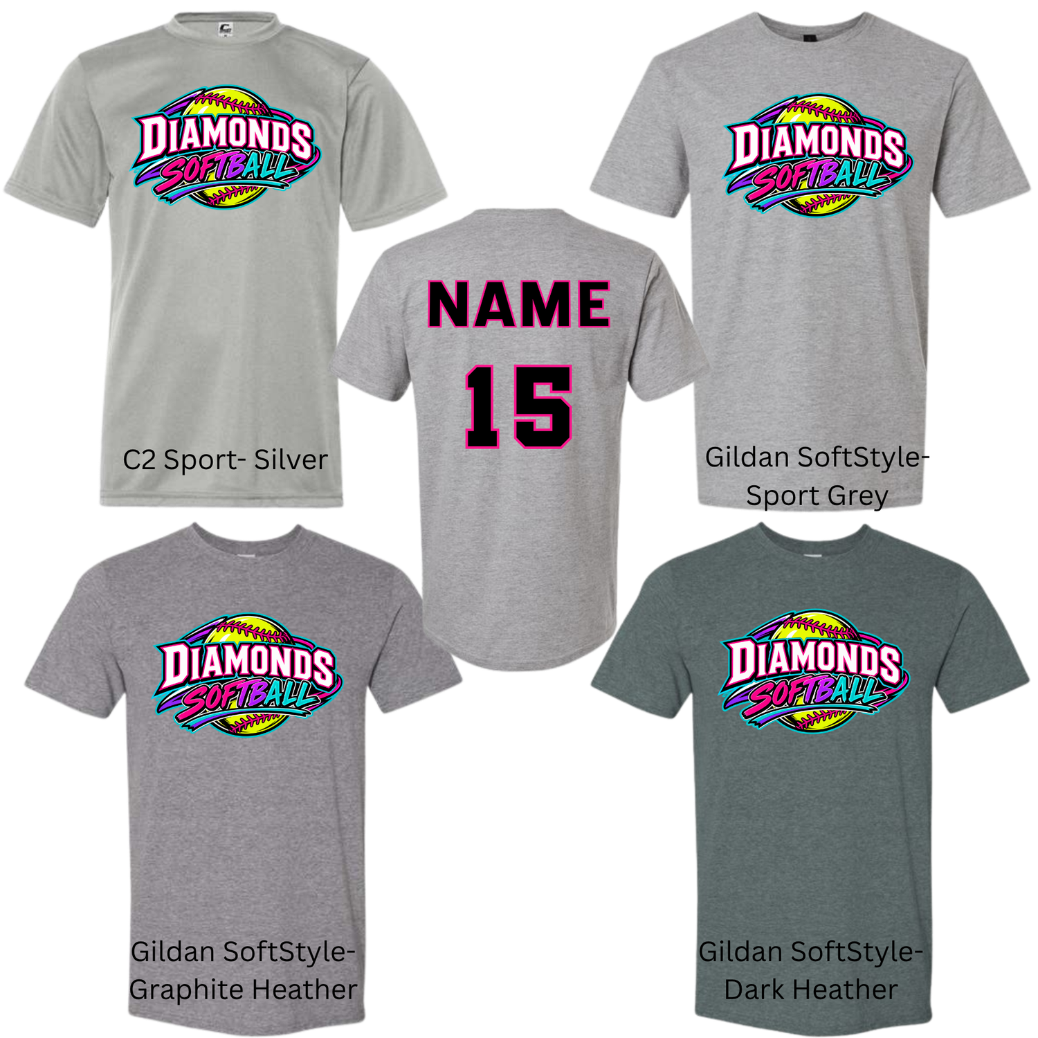 Diamonds Yellow Softball