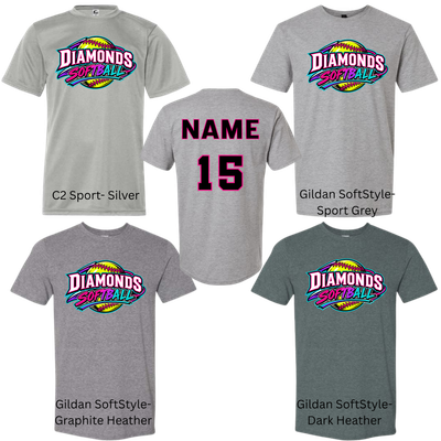Diamonds Yellow Softball