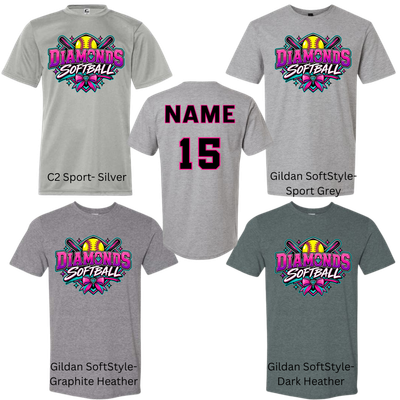 Diamonds Softball Bow