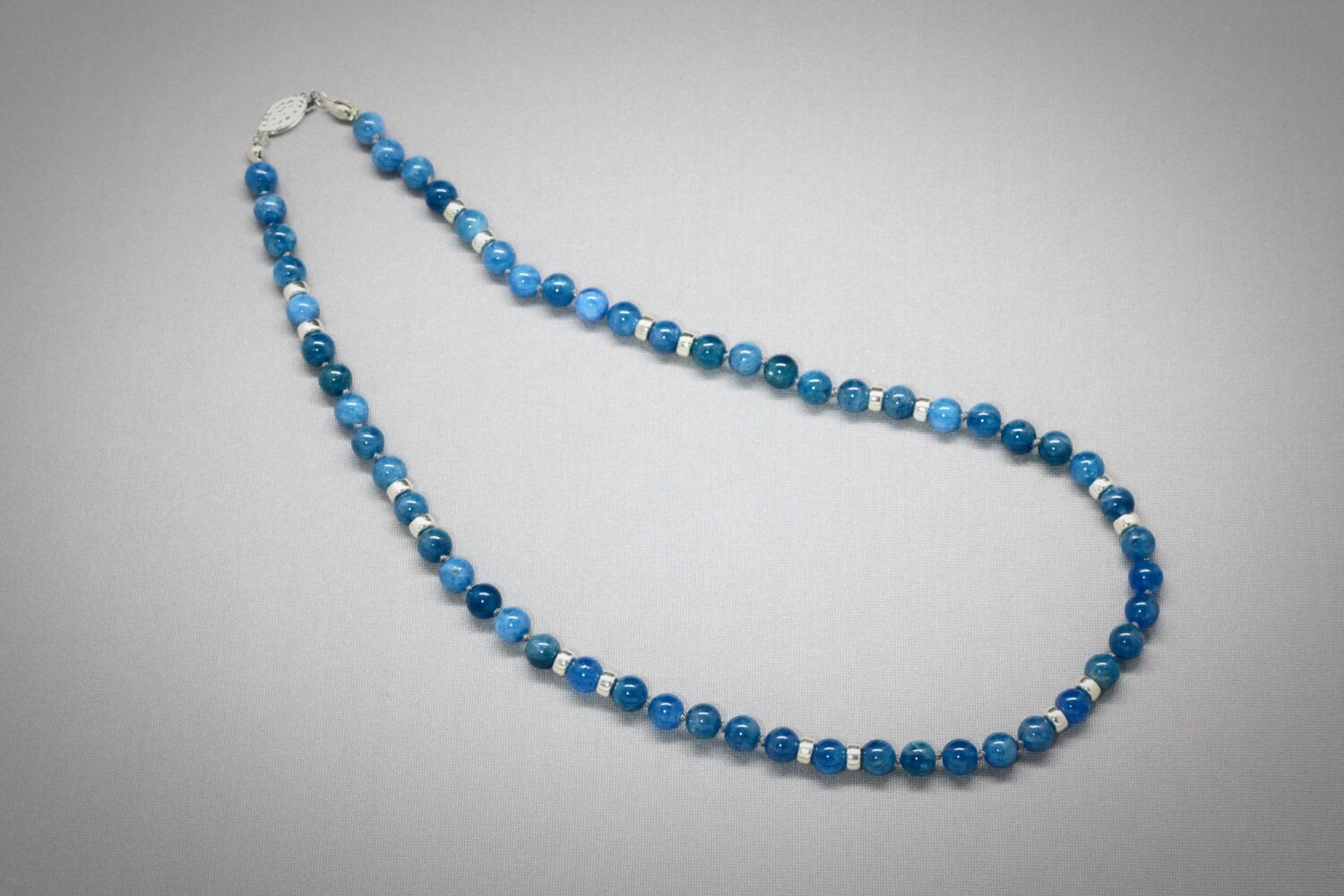 Apatite and silver necklace