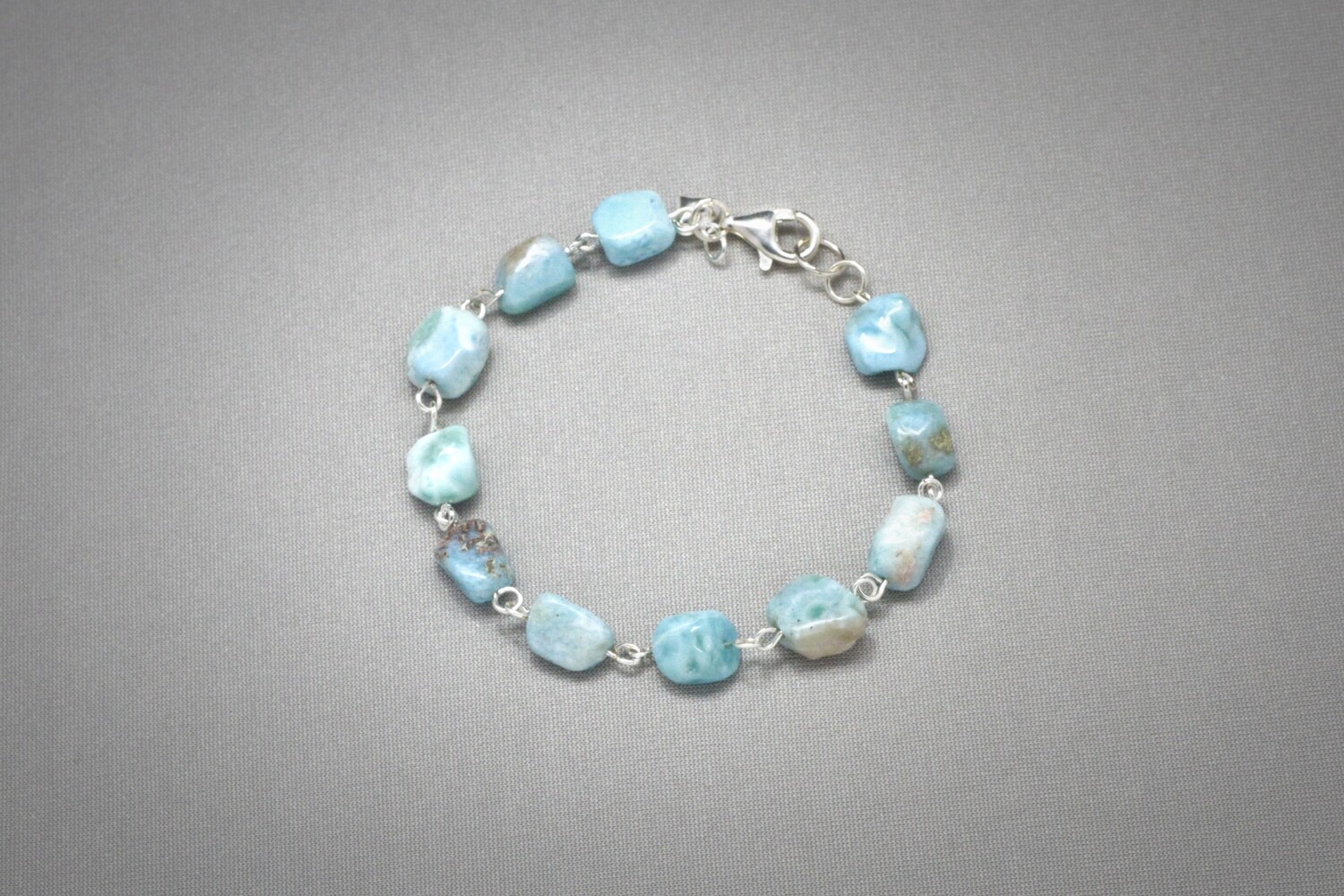 Larimar and silver bracelet