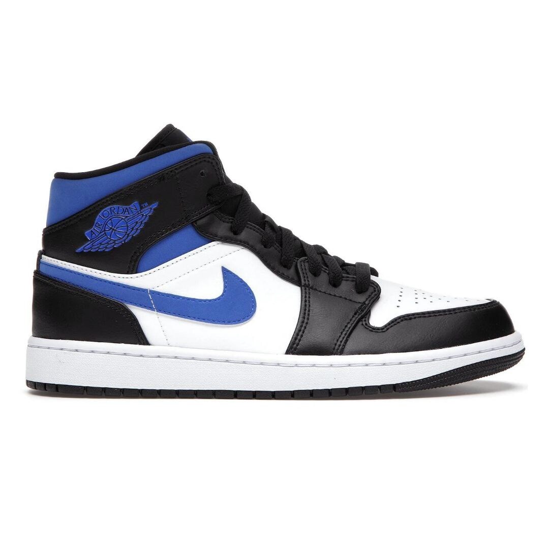 JORDAN 1  MID WHITE BLACK RACER BLUE