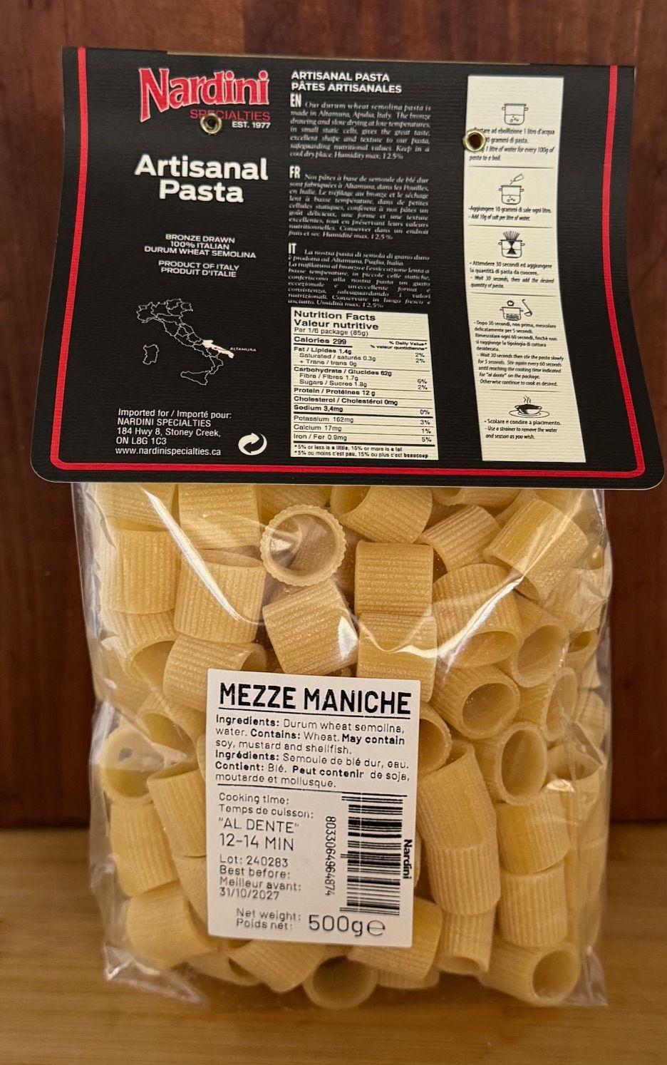 Nardini Private Label Pugliese Pasta - Mezze Maniche