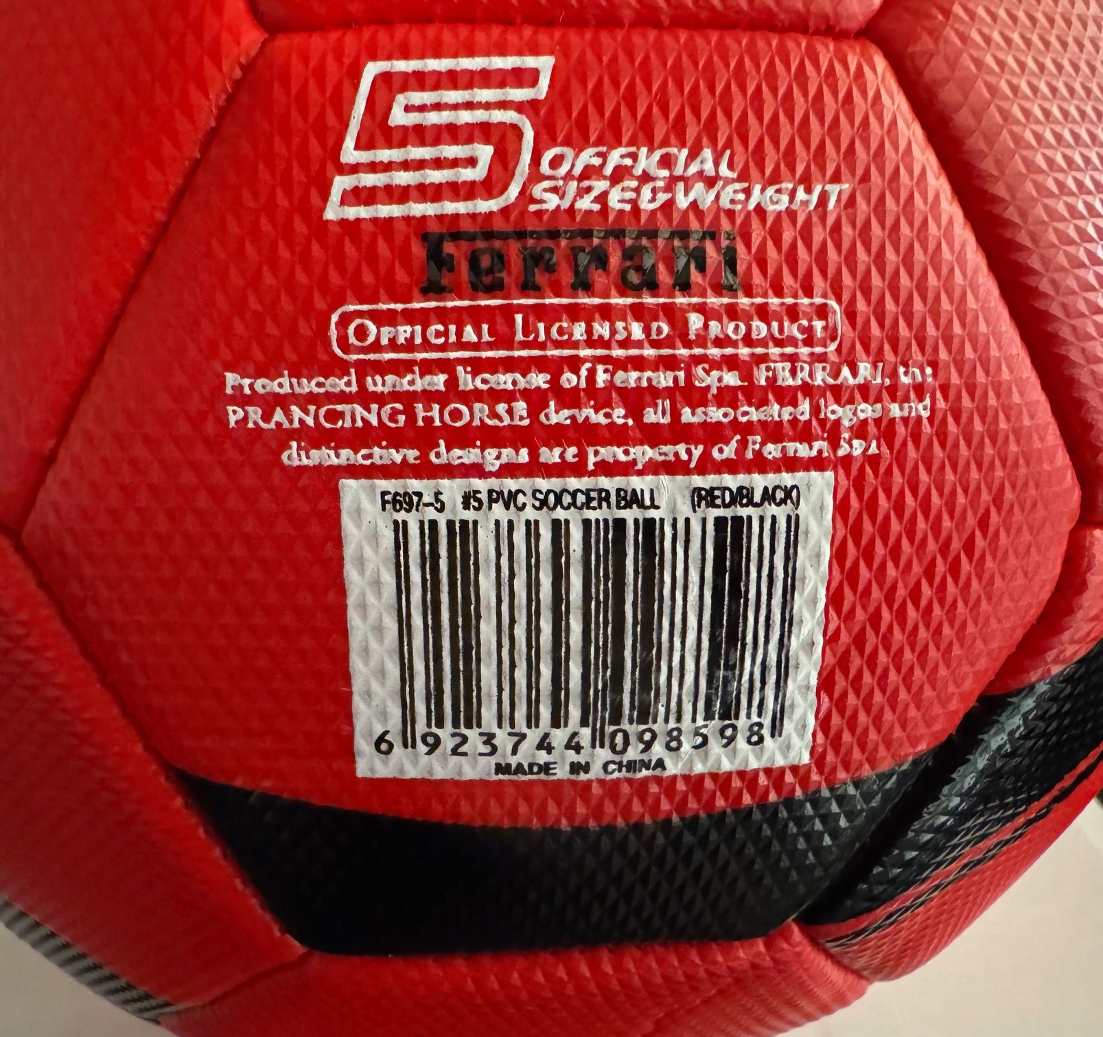Ferrari Ball - Red with Black Stripes