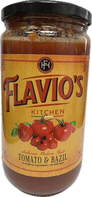 Chef Flavio Lagana's "Flavio's Kitchen"  Tomato & Bazil Pasta Sauce - 750mL