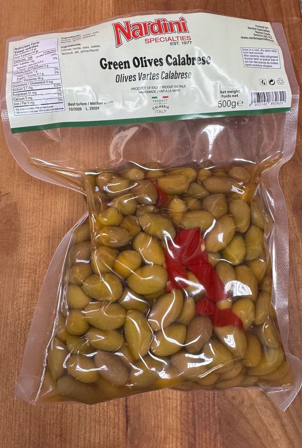 Olives - Nardini Private Label - Calabrese Whole Green Olives with Pit