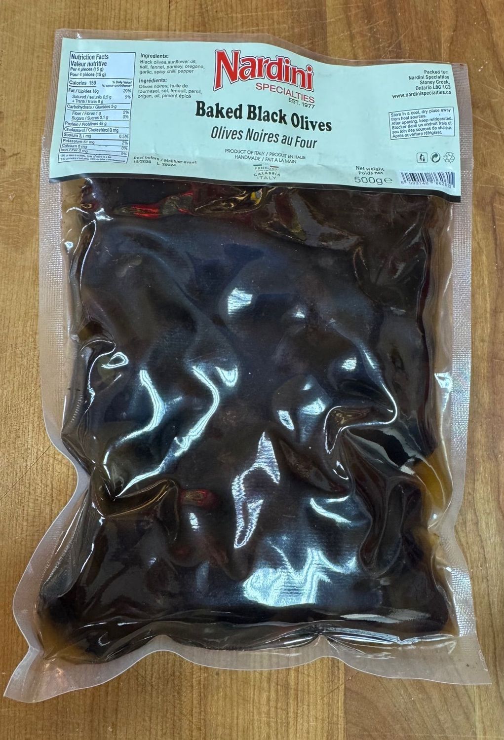 Olives - Nardini Private Label - Calabrese Baked Black Olive with Pit
