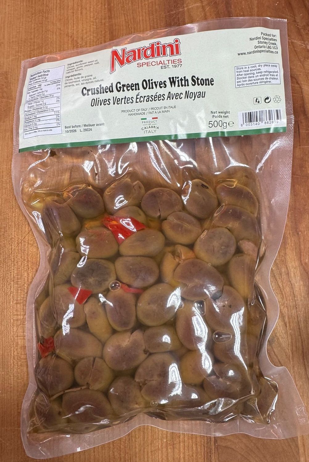Olives - Nardini Private Label - Calabrese Crushed Green Olive with Pit