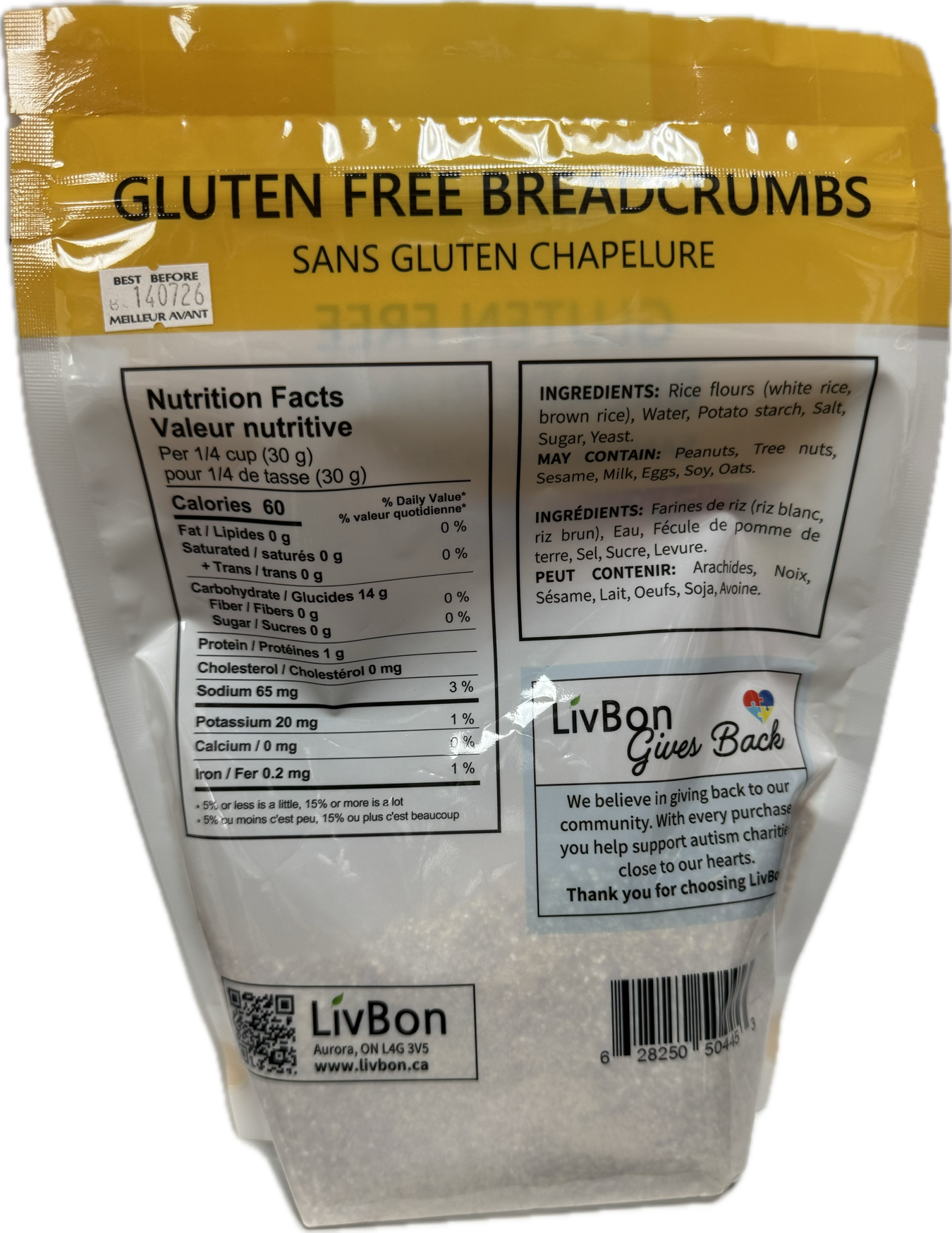 LivBon Gluten Free Breadcrumbs - 500g