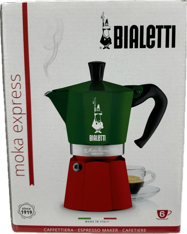 Bialetti Italian Flag Moka Express 6 Cup Espresso Maker