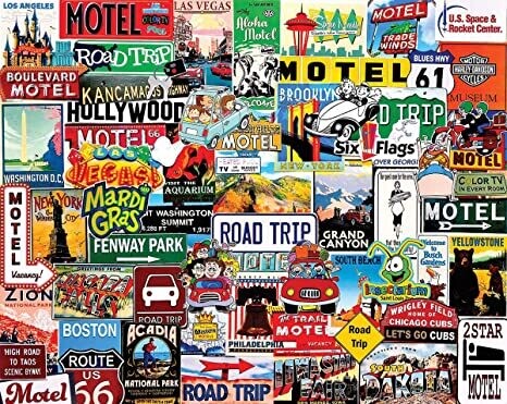 Puzzle: Road Trip- (1000 Piece Jigsaw) - White Mountain Puzzles