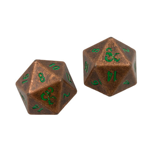 D&amp;D: Heavy Metal d20 Set - Copper W/Green (2)