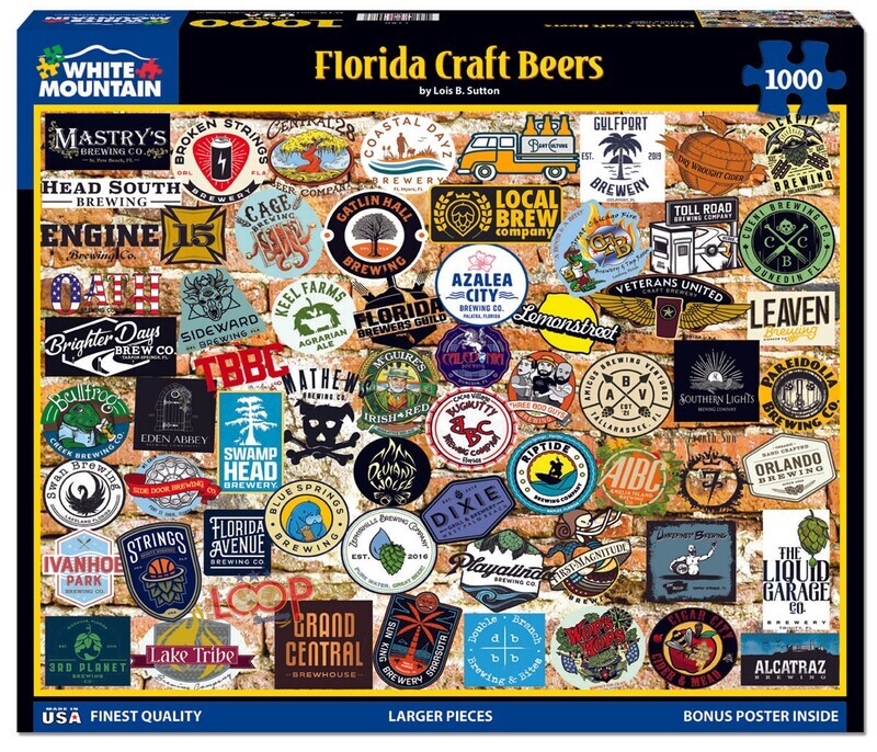 Puzzle: Florida Craft Beer - (1000 Piece Jigsaw) - White Mountain Puzzles