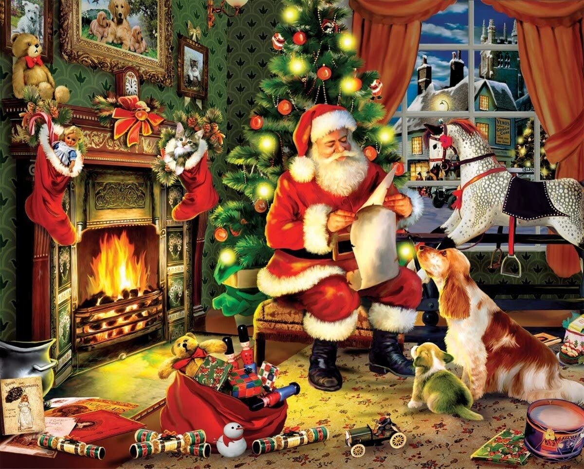 Puzzle: Checking It Twice - (1000 Piece Jigsaw ) - White Mountain Puzzles