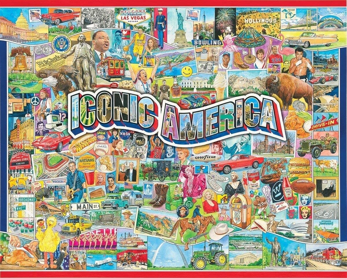 Puzzle: Iconic America - (1000 Piece Jigsaw) - White Mountain Puzzles
