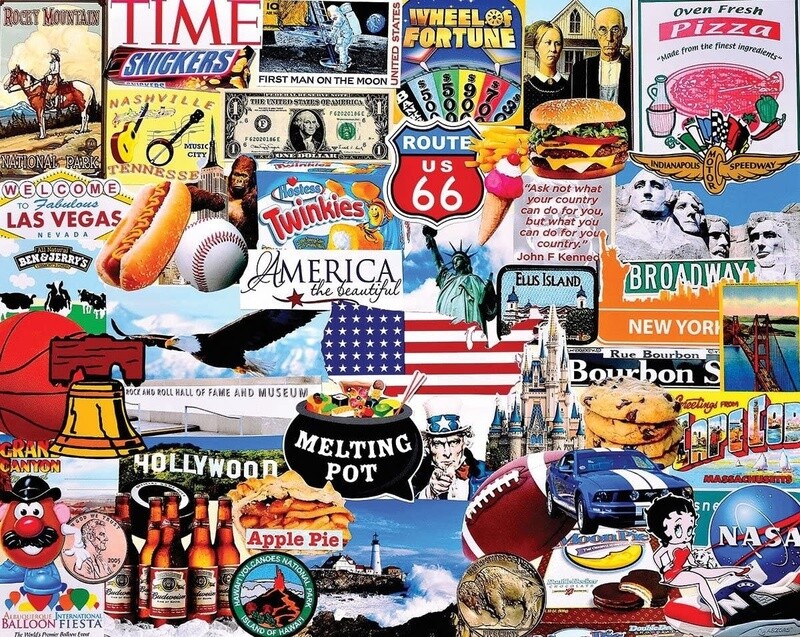 Puzzle: I Love America - (1000 Piece Jigsaw) - White Mountain Puzzles